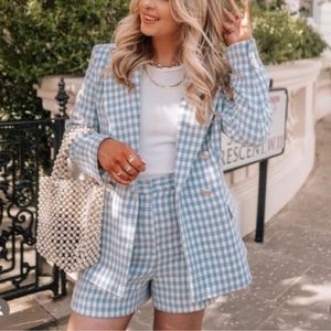 🦋Bloggers Favoritr🦋 Zara Double-breasted Houndstooth Blazer Size M